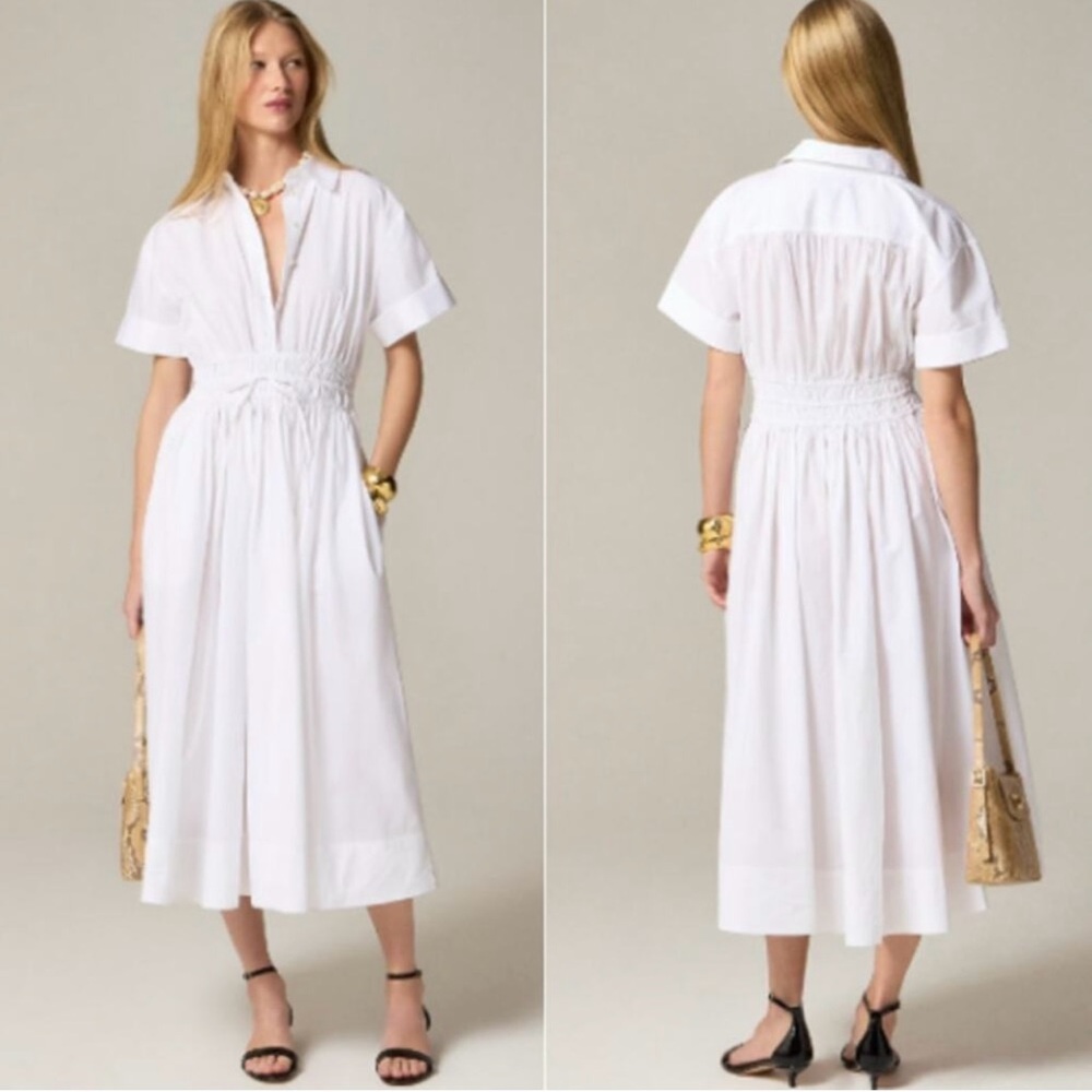 J.Crew Tall Elena shirtdress in cotton poplin size 6 NWT